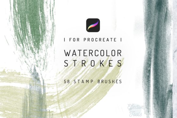 58 Procreate Watercolor Brush Strokes for Crafters & Handmade Sellers