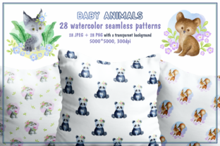 Baby Animals Watercolor Patterns for Blogs