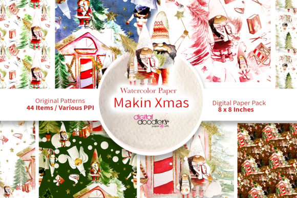 Charming Christmas Vibes with Makin Xmas Watercolor Gnome Paper Patterns