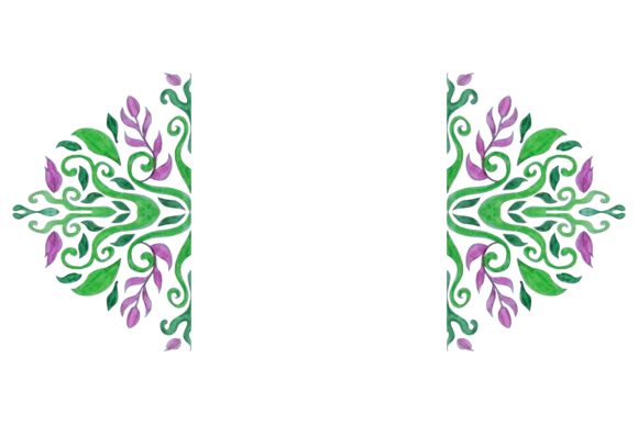 Flora Ornament Border with Watercolor for Crafts & Handmade Business Design