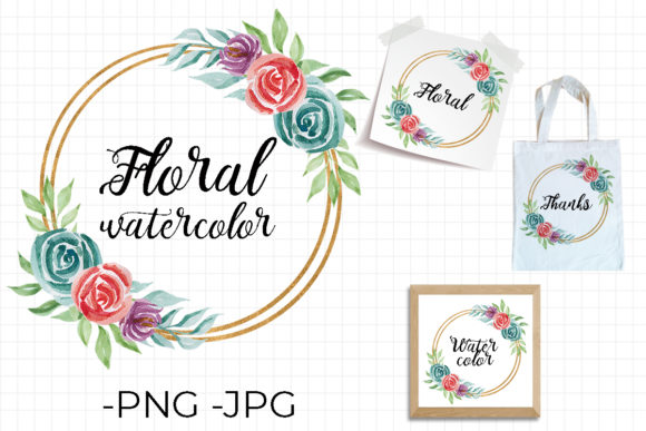 Floral Watercolor Frame Set V1 for Crafts & Handmade Business Designers