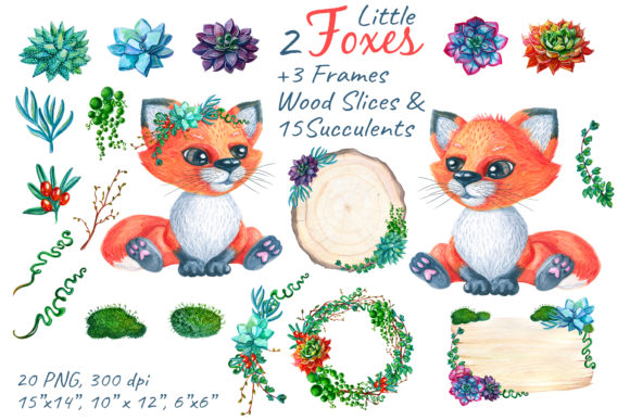 Fox Woodland Watercolor Nursery for Decorative Elements Sellers