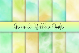 Green Yellow Ombre Watercolor Backgrounds