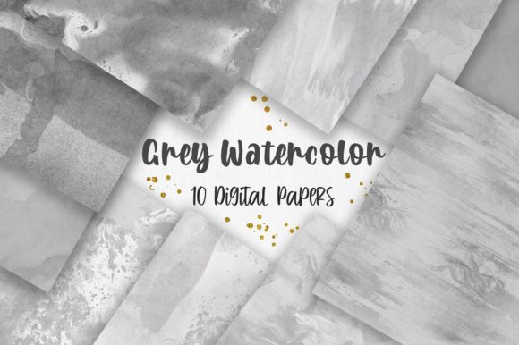 Grey Watercolor Texture Digital Papers for Handmade Business Backgrounds