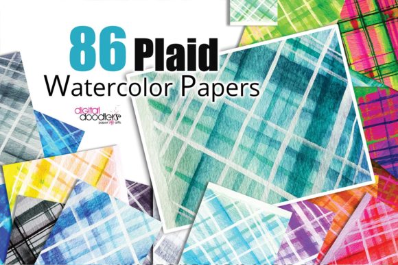Hand Painted Watercolor Plaid Paper: A Fresh Pattern for Local Branding and Packaging