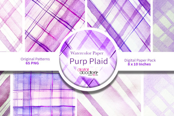 Purp Plaid Watercolor Paper for Crafters & Etsy Sellers