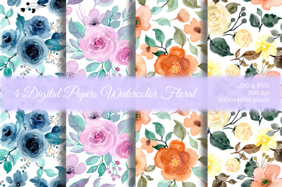 Seamless Pattern Floral Watercolor 28 for Crafters & Handmade Sellers