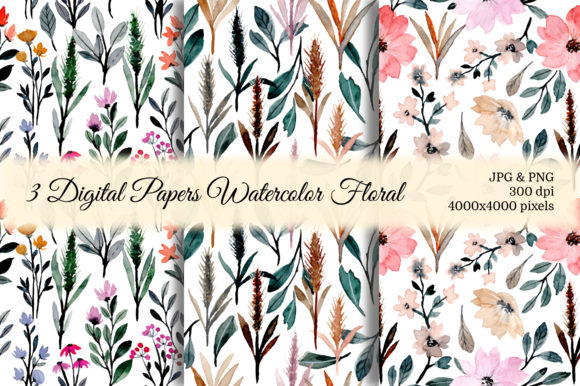 Seamless Pattern Floral Watercolor 49 for Etsy & Print-on-Demand Sellers
