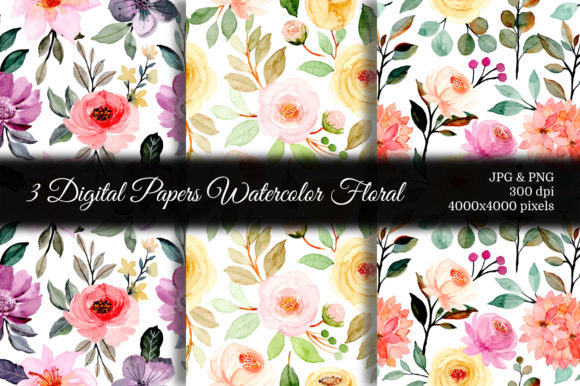 Seamless Pattern Floral Watercolor 59: A Soft, Organic Touch for Local Branding