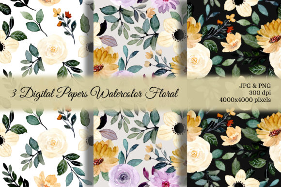 Seamless Pattern Floral Watercolor 86 for Crafters & Handmade Sellers