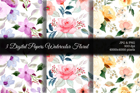 Seamless Pattern Floral Watercolor 91 for Etsy & Digital Sellers