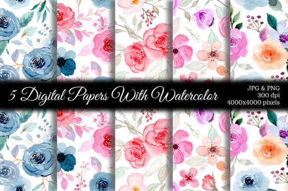Seamless Pattern Floral Watercolor 94 for Etsy & Print-on-Demand Sellers