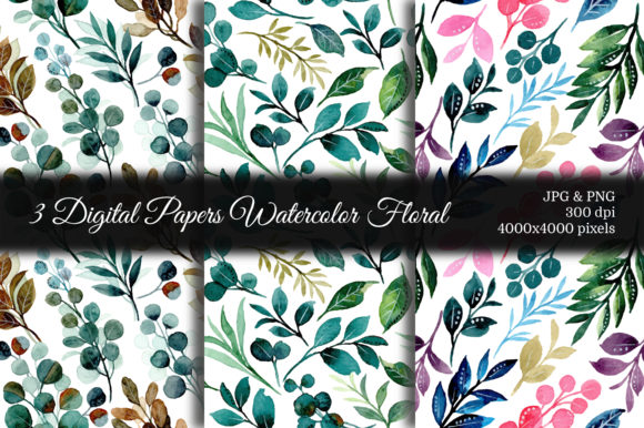 Seamless Pattern Leaves Watercolor 10 for Bloggers and Digital Publishers