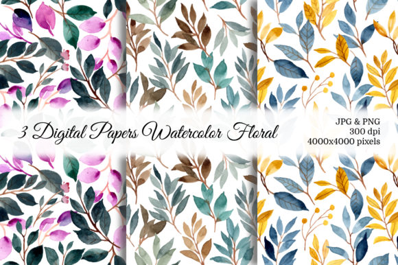 Seamless Pattern Leaves Watercolor 7 for Blog & Editorial Design