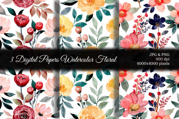 Soft, Organic Branding with Seamless Pattern Floral Watercolor 76