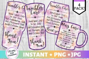 Tumbler Care Cards - Purple Watercolor for Crafts & Digital Sellers