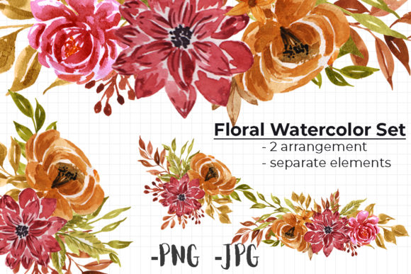 Watercolor Autumn Floral Arrangement 2 for Crafts & Handmade Business