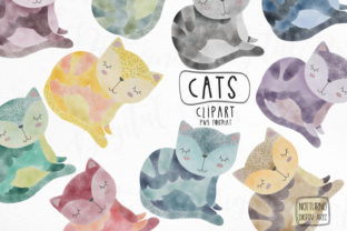 Watercolor Cat Clipart: A Crafty Design Asset for Branding and Visual Projects