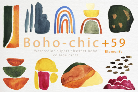 Watercolor Clipart Abstract Boho: A Fresh Pattern Design for Modern Branding