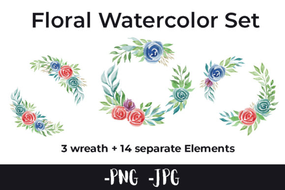 Watercolor Flower Wreath Set: A Soft, Organic Touch for Local Craft Branding