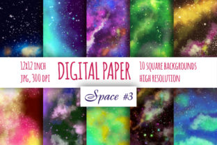 Watercolor Galaxy Digital Paper