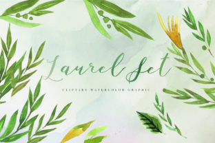 Watercolor Laurel Set Illustration for Crafts & Branding Projects