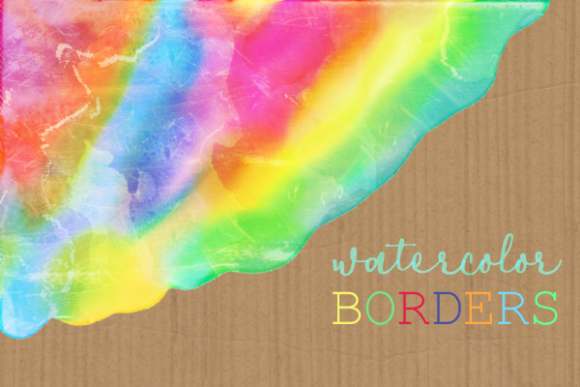 Watercolor Rainbow Brush Stroke Borders: Fresh Backgrounds for Creative Blogs