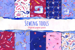 Watercolor Sewing Digital Paper Pack: Patterns Review