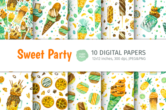 Watercolor Sweet Patterns for Branding & Marketing