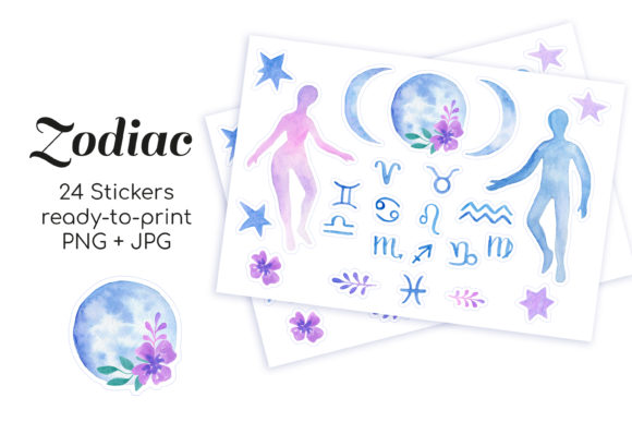 Zodiac Watercolor Print Templates: A Creative Designer’s Take on Blog & Editorial Design